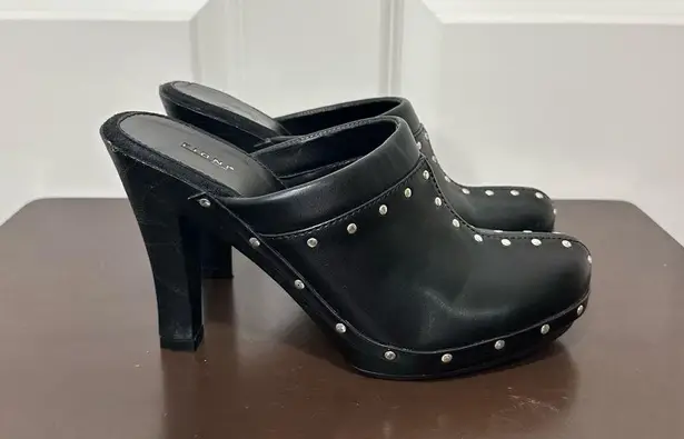 Fioni  Black Studded Heel Clog Size 9.5