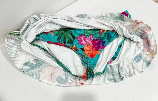 La Blanca Tropical Floral Swimsuit Ruffle Skirted Bottom Size Plus18 W
