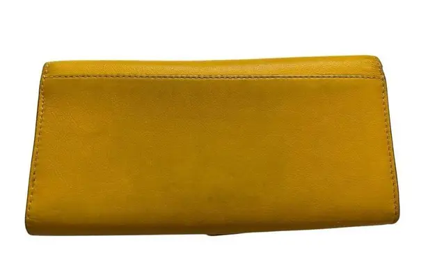Coach Buckle Leather Wallet Billfold Card Holder Designer Luxury Preppy Yellow