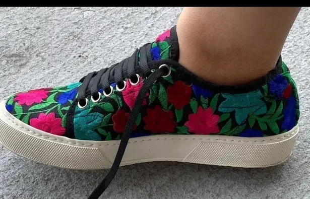 Joshua Sanders embroidered sneakers size 7 Green