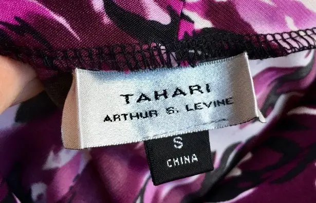 Tahari Mini Cowl Neck Tank Blouse, Abstract, Pink, Red, Black, White, Size S