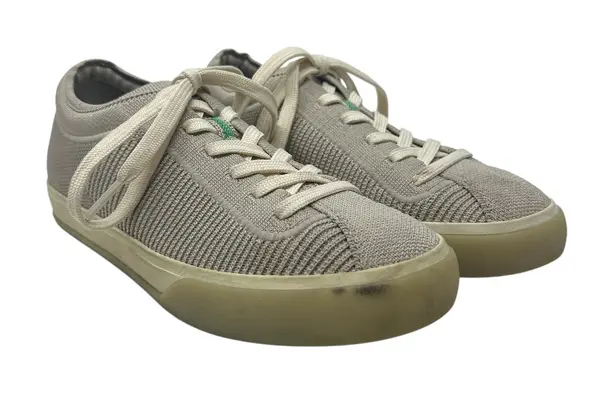 Rothy's Sneakers Lace Up Knit Lowtop Flat Shoes Biscuit Tan Beige US 6