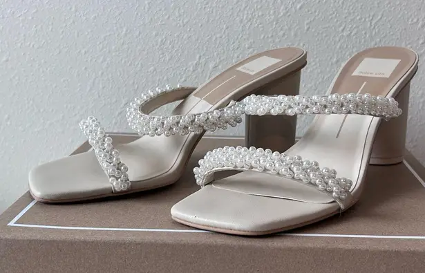 Dolce Vita Pearl Sandal Heels White Size 9.5