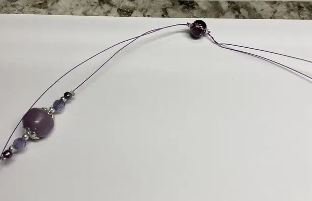 Amethyst Women’s Double Strand Costume Necklace Purple Stone / Beads Handmade