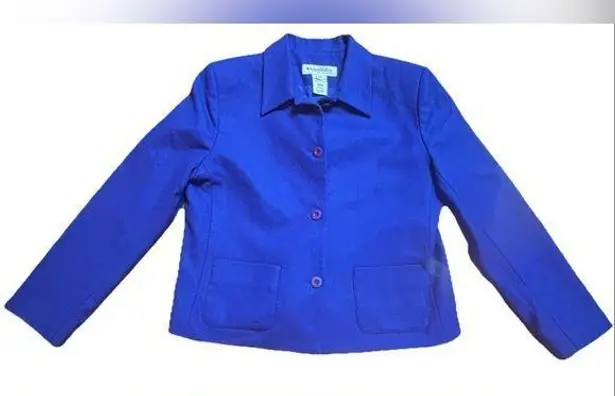 appleseed's Jacket Womens 100% Virgin Wool Coat Blazer Blue Button Up Size 10P