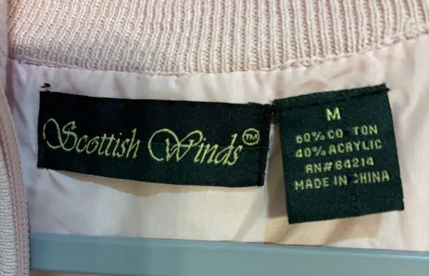 Scottish Winds womens zip front argyle lined sweater vest pink medium