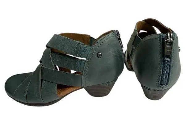 Cobb Hill Women’s 6 by Rockport Comfort Blue Leather Strappy Low Heel