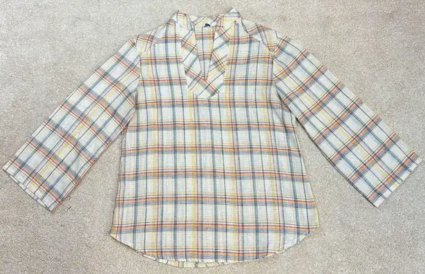 Vintage Mardi Modes Union Made 70s Plaid Cotton Split
