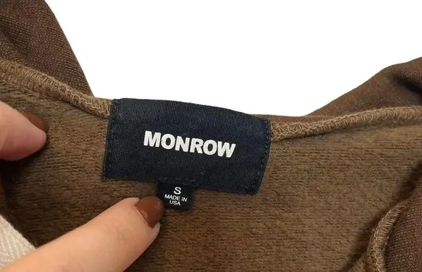 Monrow Full Zip Up Hoodie Sweatshirt Chocolate Brown Women’s Size Small