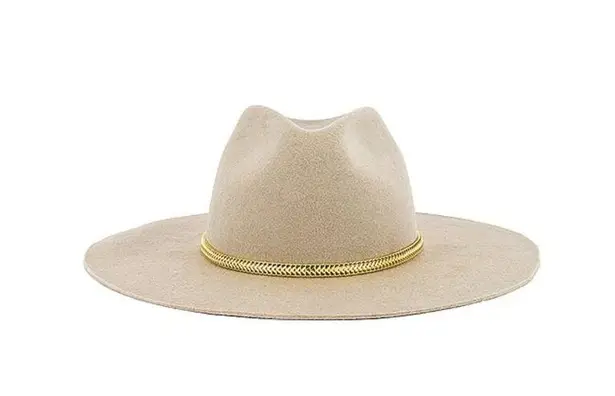 Hat Attack Glam Hat Beige & Chain Womens Size OS