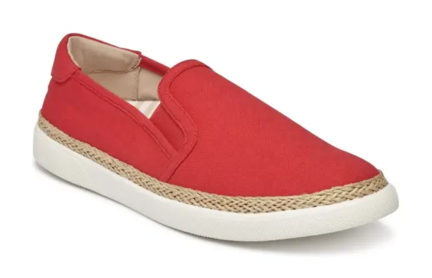 Vionic NEW Sunny Rae Slip-on Red Orthotic Comfort Canvas Sneaker Shoes Size 7.5