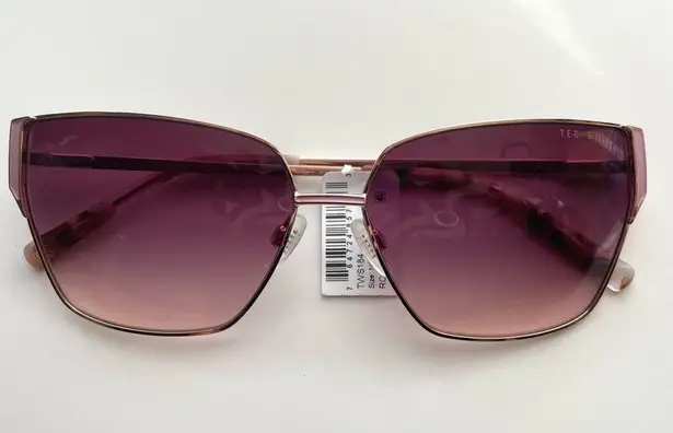 Ted Baker  London 60mm Square Sunglasses TWS184 Gold Rose Gradient NWT