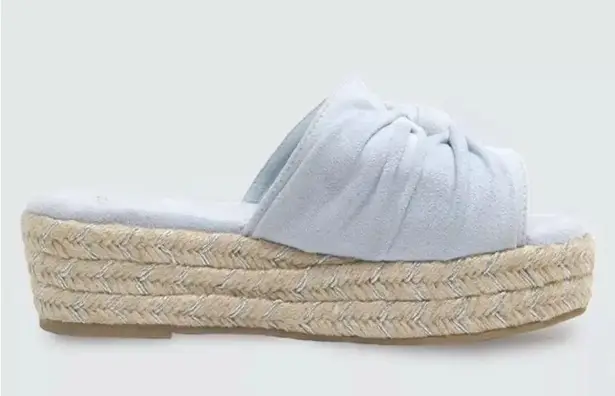 Nalho Women's Sai Vegan Suede Yoga Mat Espadrilles Platform Sandals Size 8 Blue