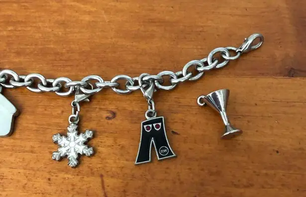Charm Bracelet Silver Plated Jeans, Doghouse, Star Champagne Flute Symbol Charms