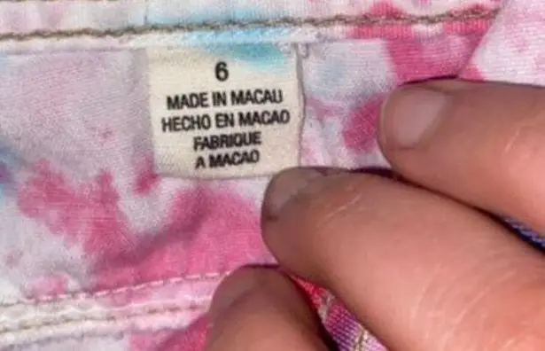 DKNY  Custom Tie Dye Pink Blue Convertible Pants Women's Size 6