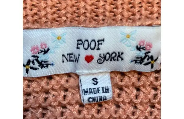 Poof New York Knit Tank Peach Sleeveless Ruffle Scoop Neck Size Small Romantic