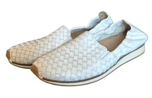 Sesto Meucci white woven leather slip on flats size 40/9.5