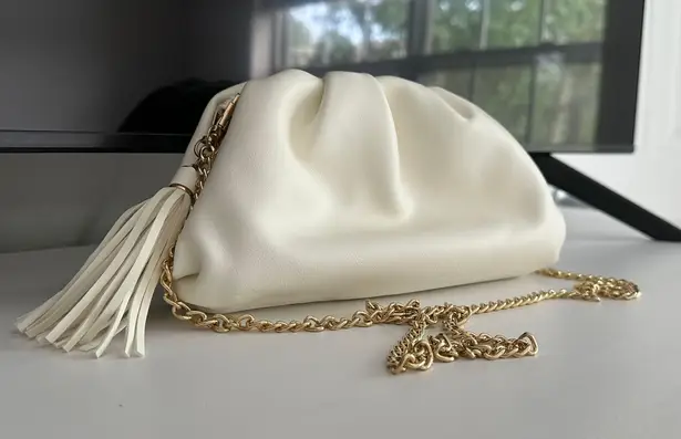 Understated Leather Crescent Clutch