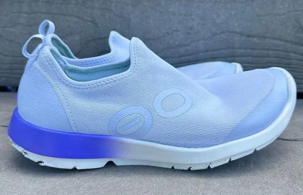 OOFOS OOmg Sport Low Athletic Recovery Shoes Foam Stretch Lightweight Blue Size 10