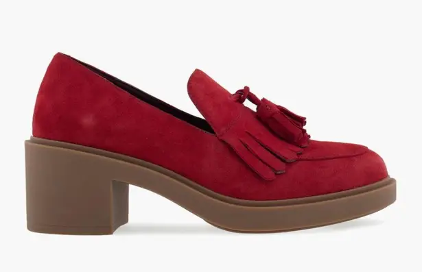 Aerosoles NEW Gibes Fringe Loafer Color: Pomegranate Suede