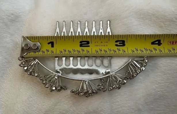 Rhinestone Hair Comb Event Accessory Silver