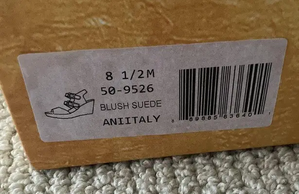 Bella Vita NEW Blush Suede Aniitaly Slingback Wedge Sandals Leather Size 8.5 NIB