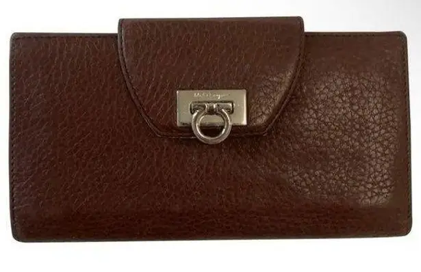 Salvatore Ferragamo Ferragamo Wallet - fine brown leather, 100% authentic