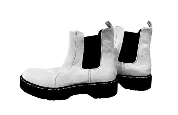 Sincerely Jules Women’s Chunky Chelsea Boots Size 8 Beige Cream Black Lug Sole