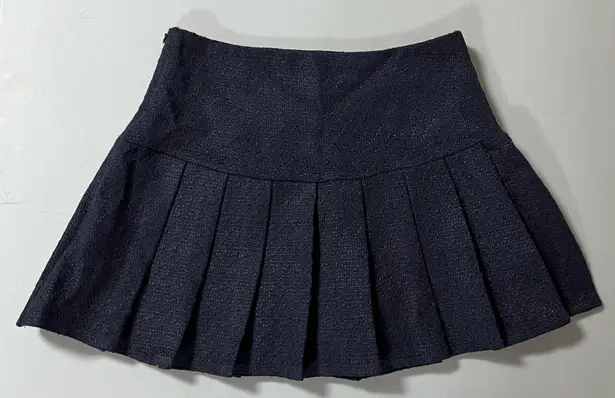 Cider Navy ‘Lady Blue’ Pleated High-Waisted Mini Skirt Skort Size S 🧸