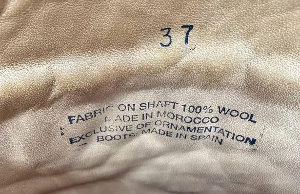 COBRA SOCIETY Canon Black Embroidered White Yellow Wool Shaft Ankle Boots sz 37