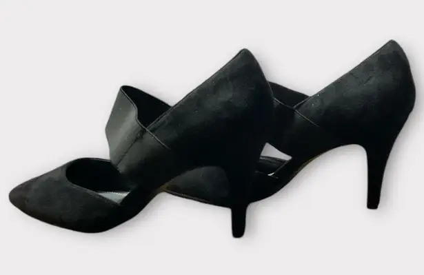 Impo Women’s Stretch Black Suede Kitten Heel Shoes Size 8 Pointed Toe