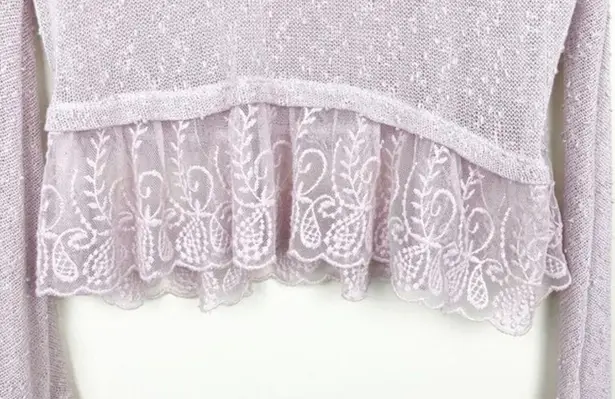 American Eagle  Open Knit Sweater Lace Hem Sz M