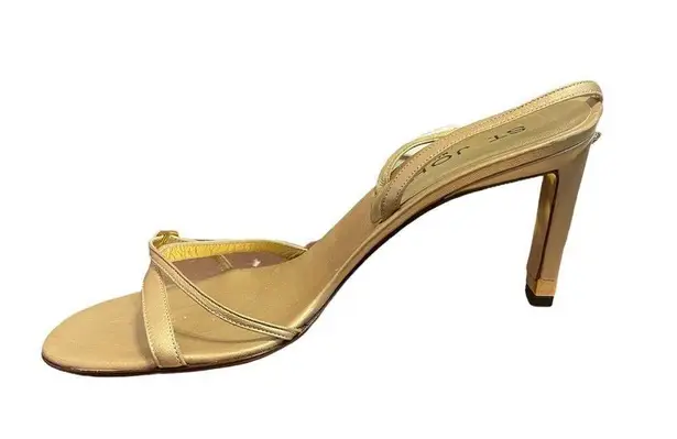St. John Gold /Champagne Metallic Open Toe and Open Heel Strappy Shoes Size 8