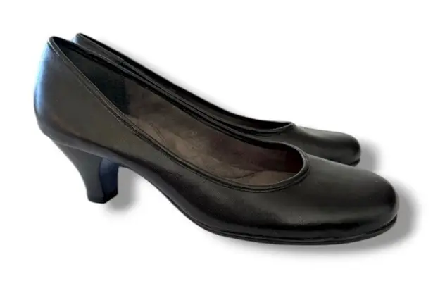 Aerosoles Wise Guy Black Leather Dress Pumps Women's Size 8.5 Comfort Work New!