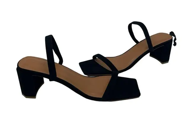 By FAR TANYA KRAFT SUEDE MULE SANDAL HEELS in BLACK sz 41 US 11