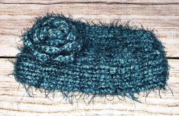 Blue Knit headband / ear muffs Sparkle