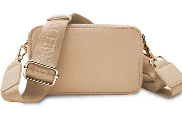 Evolution and creation NWT Valentino Orlandi “V” Logo Double Zip Camera Bag with Adjustable Brand Strap