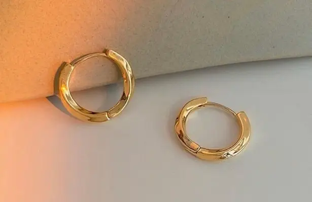 18K Gold Plated Twisted Gold Hoop Earrings for Women