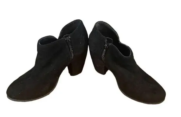 Michael Antonio Suede Black Ankle Side Zip Booties Women SZ 6