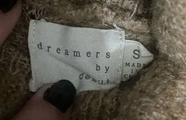 Dreamers by debut tan turtleneck long sleeve asymmetrical design sweater S