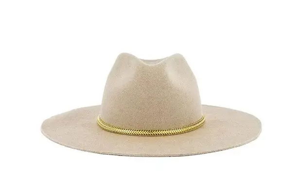 Hat Attack Glam Hat Beige & Chain Womens Size OS