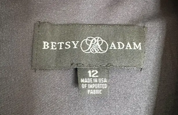 Betsy and Adam NWT V Neck Choker Glitter Long Dress Gown Black Size 12