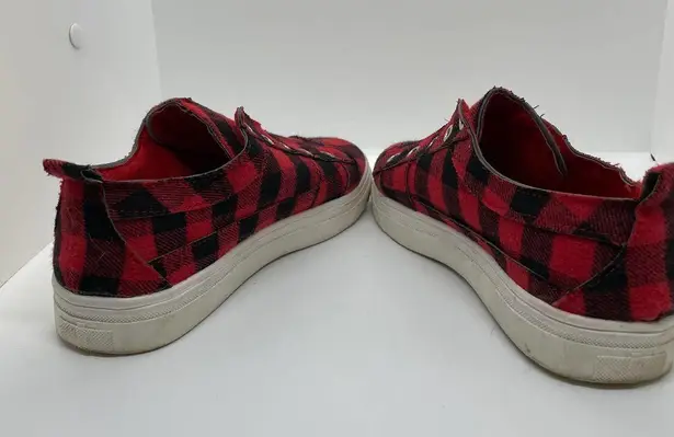 None Buffalo Plaid Sneakers Slip On Style size 7