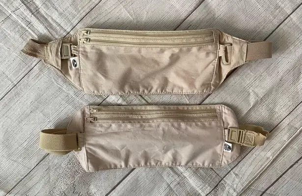 Austin House 2 bundle Fanny pack w/double zipper closure & adjustable elastic strap Tan