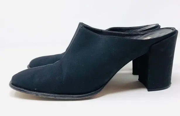 Enzo Angiolini ENZO black fabric on trend mules, size 9