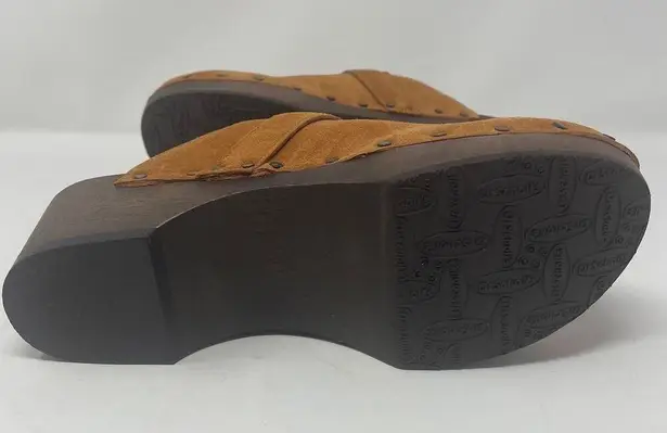 NEW Dr. Scholl's Original Clog Mule 9 Brown Slip On Leather Suede Comfort Buckle