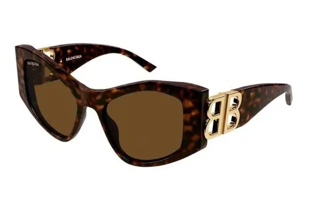 Balenciaga WOMEN'S DYNASTY XL D-FRAME SUNGLASSES IN HAVANA