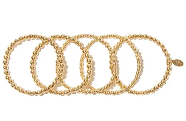 8 Other Reasons NWT Bubble Bangle Set Gold Beaded Bracelet