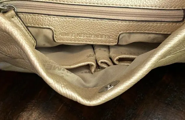 Aimee Kestenberg SOFT METALLIC GOLD PINCH QUILT CROSSBODY BAG PURSE