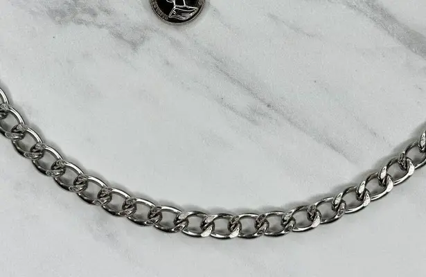 Silver Tone Chain Belt Coin Charm Y2K Body Chain Size Small (S) ✨